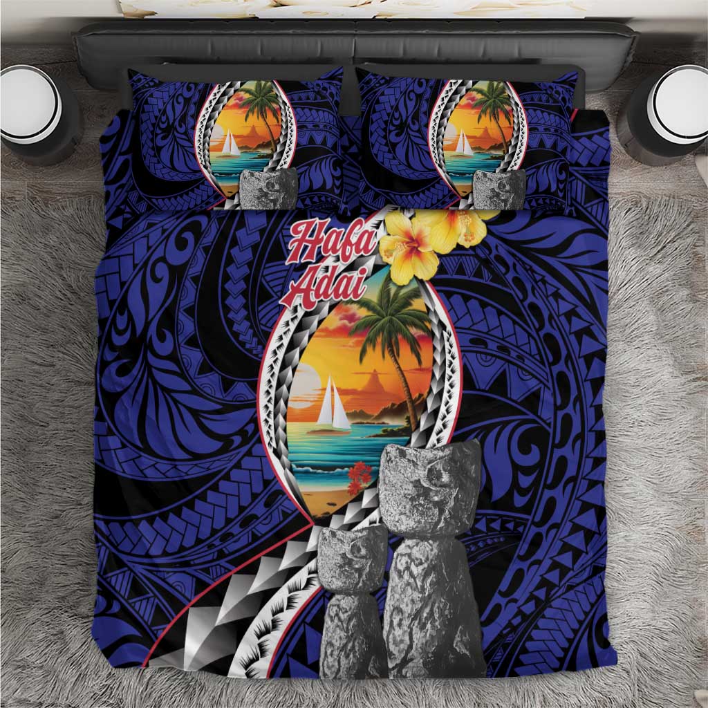Hafa Adai Guam Seal Latte Stones Artwork Bedding Set LT9 Blue - Polynesian Pride