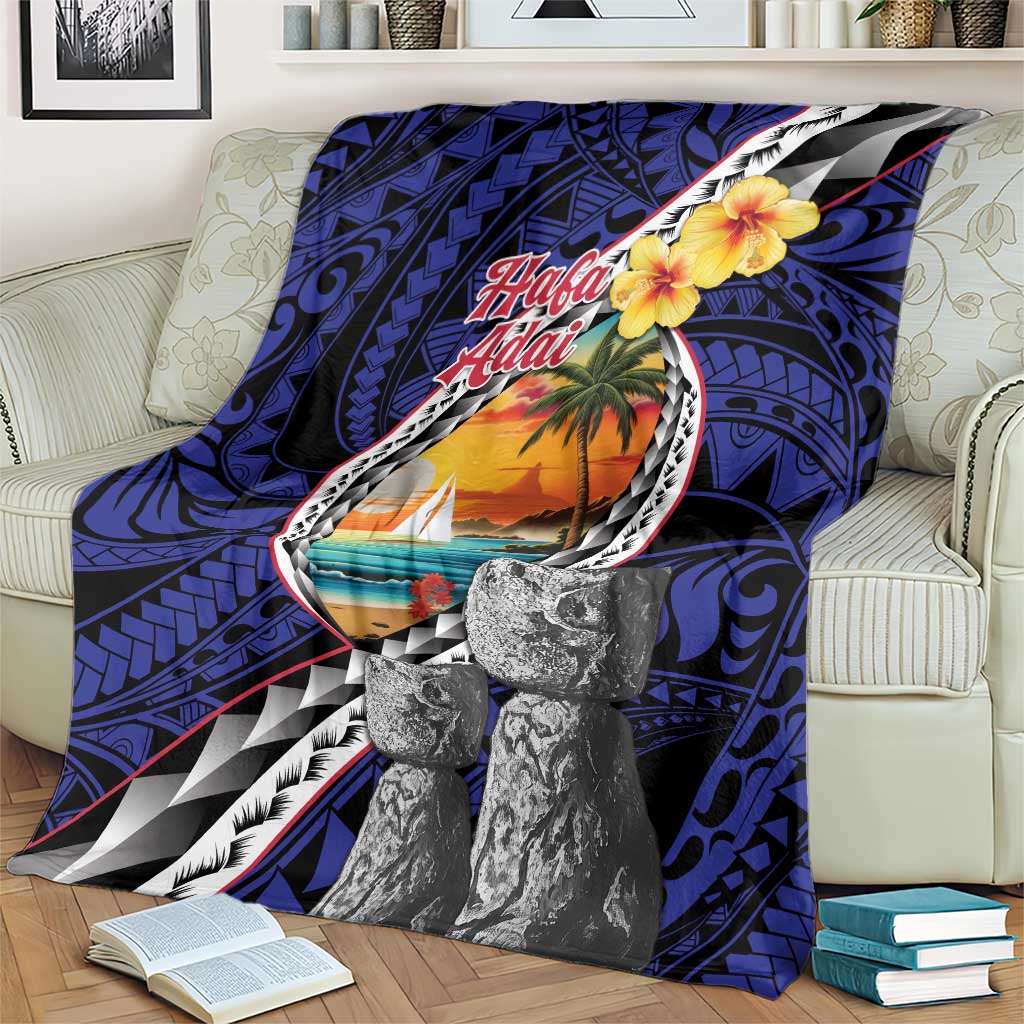 Hafa Adai Guam Seal Latte Stones Artwork Blanket LT9 - Polynesian Pride