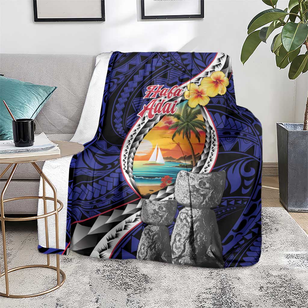 Hafa Adai Guam Seal Latte Stones Artwork Blanket LT9 - Polynesian Pride