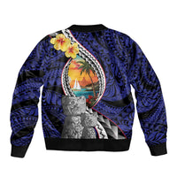 Hafa Adai Guam Seal Latte Stones Artwork Bomber Jacket LT9 - Polynesian Pride