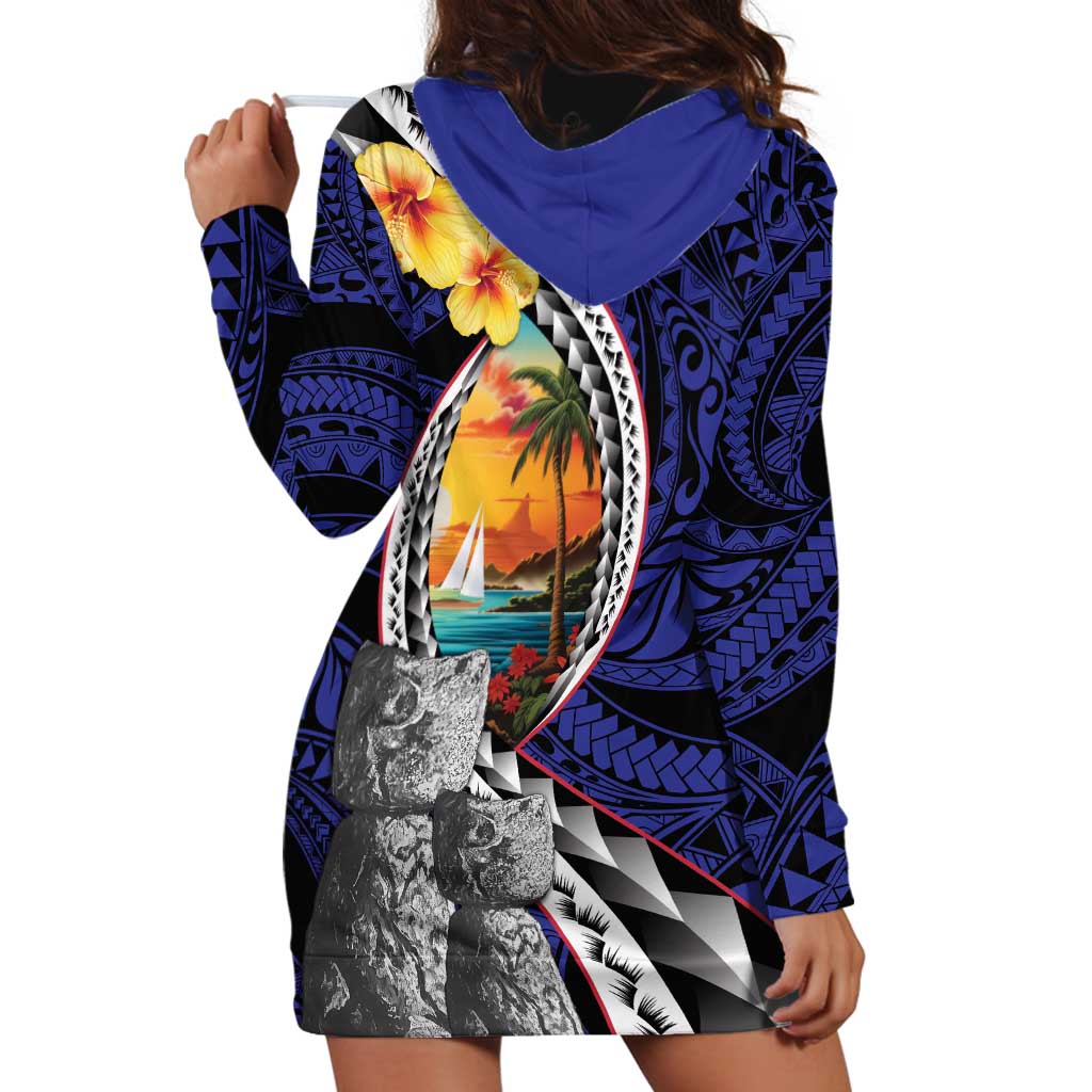 Hafa Adai Guam Seal Latte Stones Artwork Hoodie Dress LT9 - Polynesian Pride