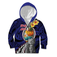 Hafa Adai Guam Seal Latte Stones Artwork Kid Hoodie LT9 Zip Hoodie Blue - Polynesian Pride