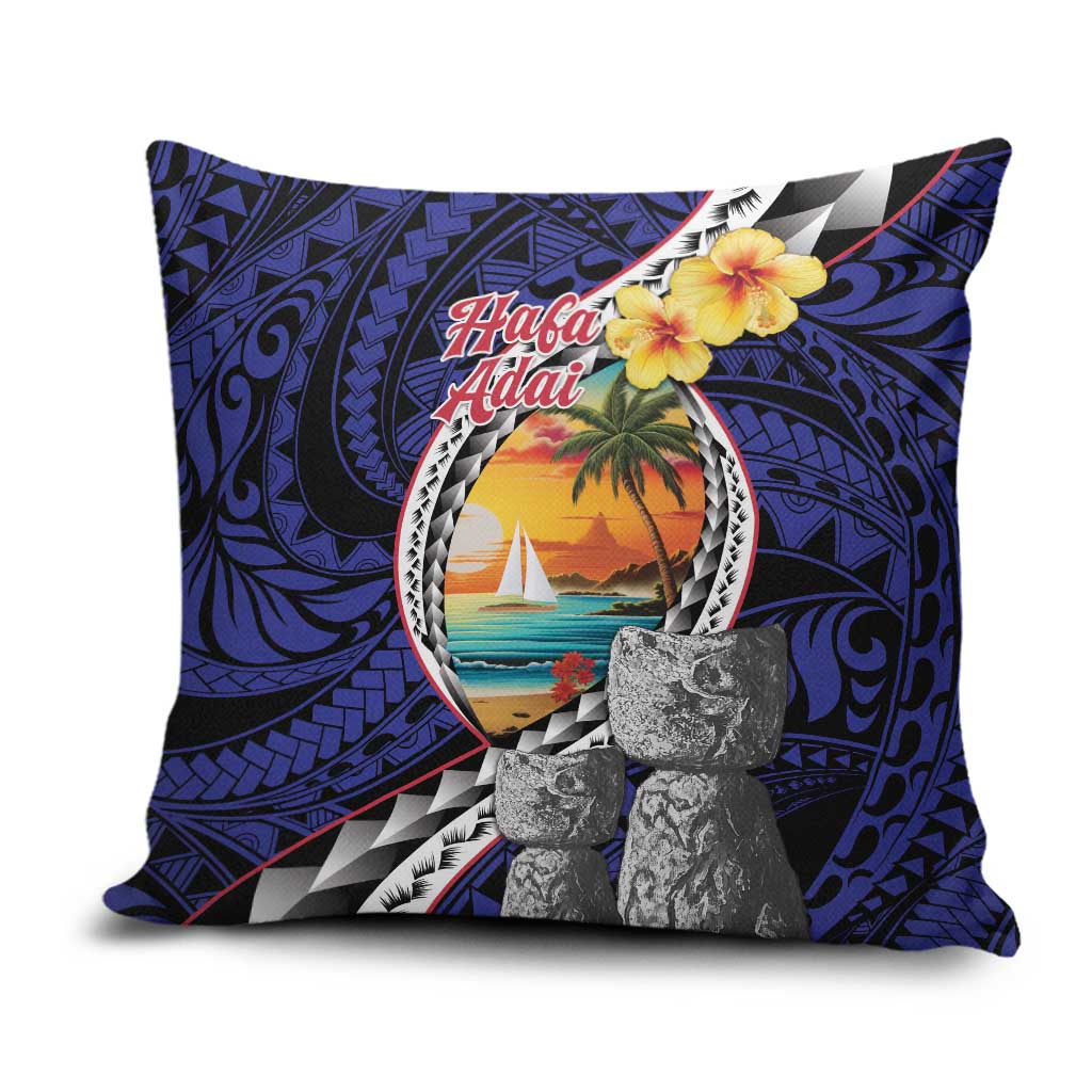 Hafa Adai Guam Seal Latte Stones Artwork Pillow Cover LT9 Blue - Polynesian Pride