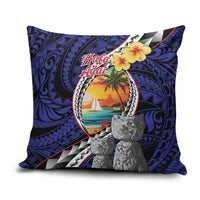Hafa Adai Guam Seal Latte Stones Artwork Pillow Cover LT9 Blue - Polynesian Pride