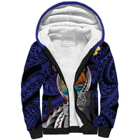 Hafa Adai Guam Seal Latte Stones Artwork Sherpa Hoodie LT9 Unisex Blue - Polynesian Pride
