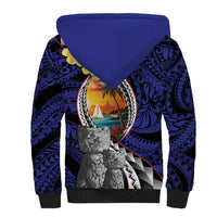 Hafa Adai Guam Seal Latte Stones Artwork Sherpa Hoodie LT9 - Polynesian Pride