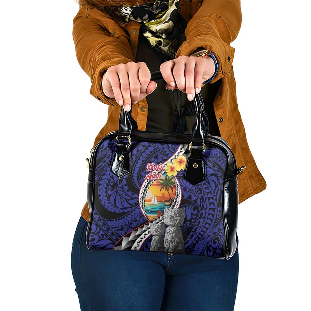 Hafa Adai Guam Seal Latte Stones Artwork Shoulder Handbag LT9 One Size Blue - Polynesian Pride