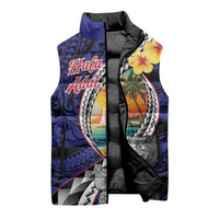Hafa Adai Guam Seal Latte Stones Artwork Sleeveless Puffer Jacket LT9 - Polynesian Pride