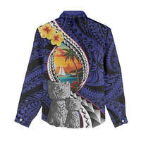 Hafa Adai Guam Seal Latte Stones Artwork Women Casual Shirt LT9 - Polynesian Pride