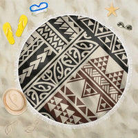 Niho Taniwha Kowhaiwhai Beach Blanket LT9 One Size 150cm Beige - Polynesian Pride