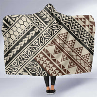 Niho Taniwha Kowhaiwhai Hooded Blanket LT9 One Size Beige - Polynesian Pride