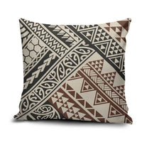 Niho Taniwha Kowhaiwhai Pillow Cover LT9 Beige - Polynesian Pride