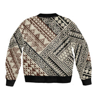 Niho Taniwha Kowhaiwhai Sleeve Zip Bomber Jacket LT9 - Polynesian Pride