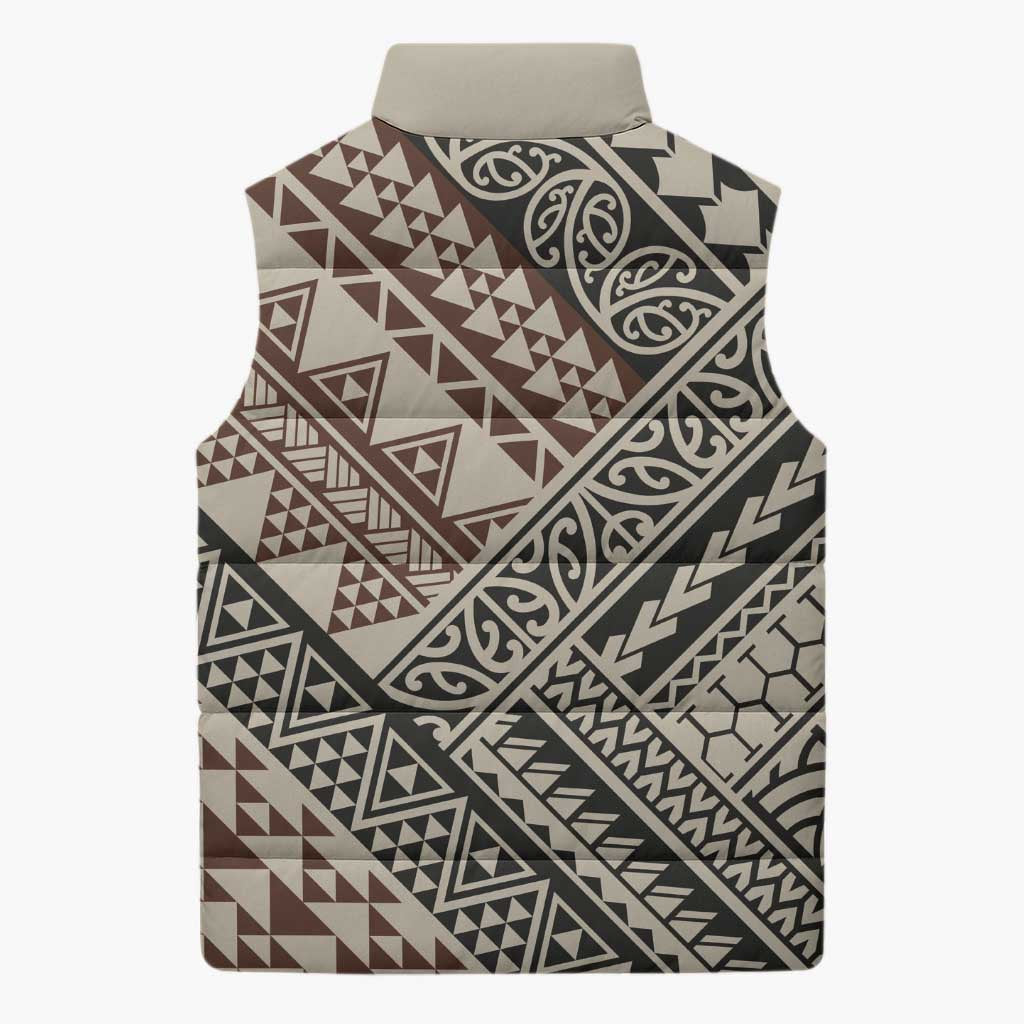 Niho Taniwha Kowhaiwhai Sleeveless Puffer Jacket LT9 - Polynesian Pride