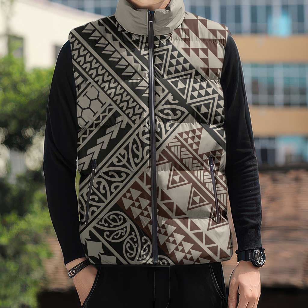 Niho Taniwha Kowhaiwhai Sleeveless Puffer Jacket LT9 - Polynesian Pride