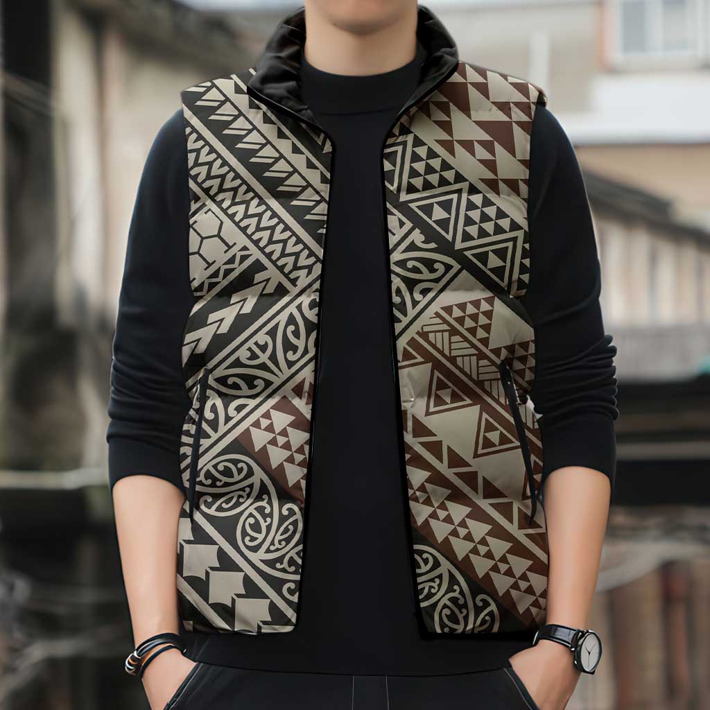 Niho Taniwha Kowhaiwhai Sleeveless Puffer Jacket LT9 - Polynesian Pride