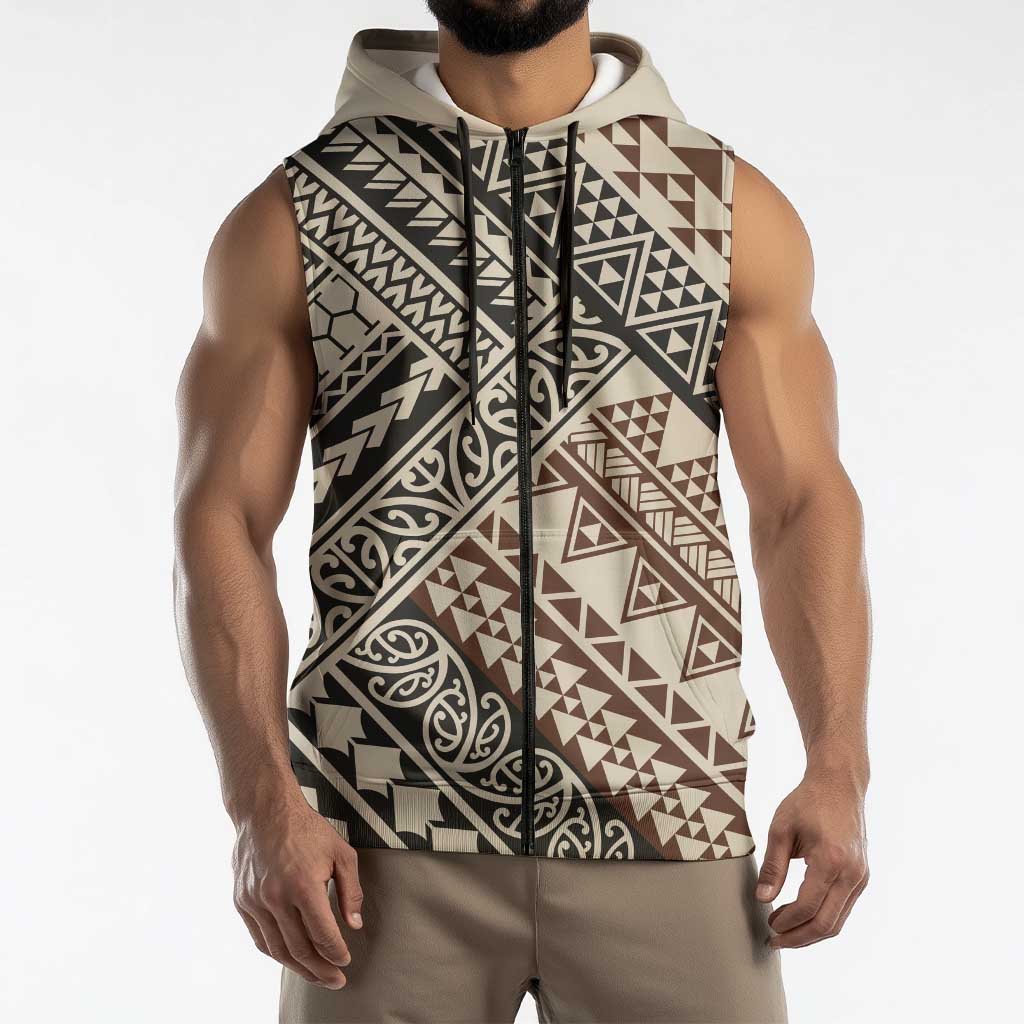 Niho Taniwha Kowhaiwhai Sleeveless Zip Hoodie LT9 - Polynesian Pride