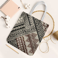 Niho Taniwha Kowhaiwhai Tote Bag LT9 White Strap One Size Beige - Polynesian Pride