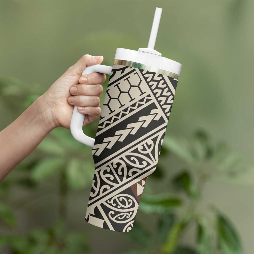 Niho Taniwha Kowhaiwhai Tumbler With Handle LT9 - Polynesian Pride