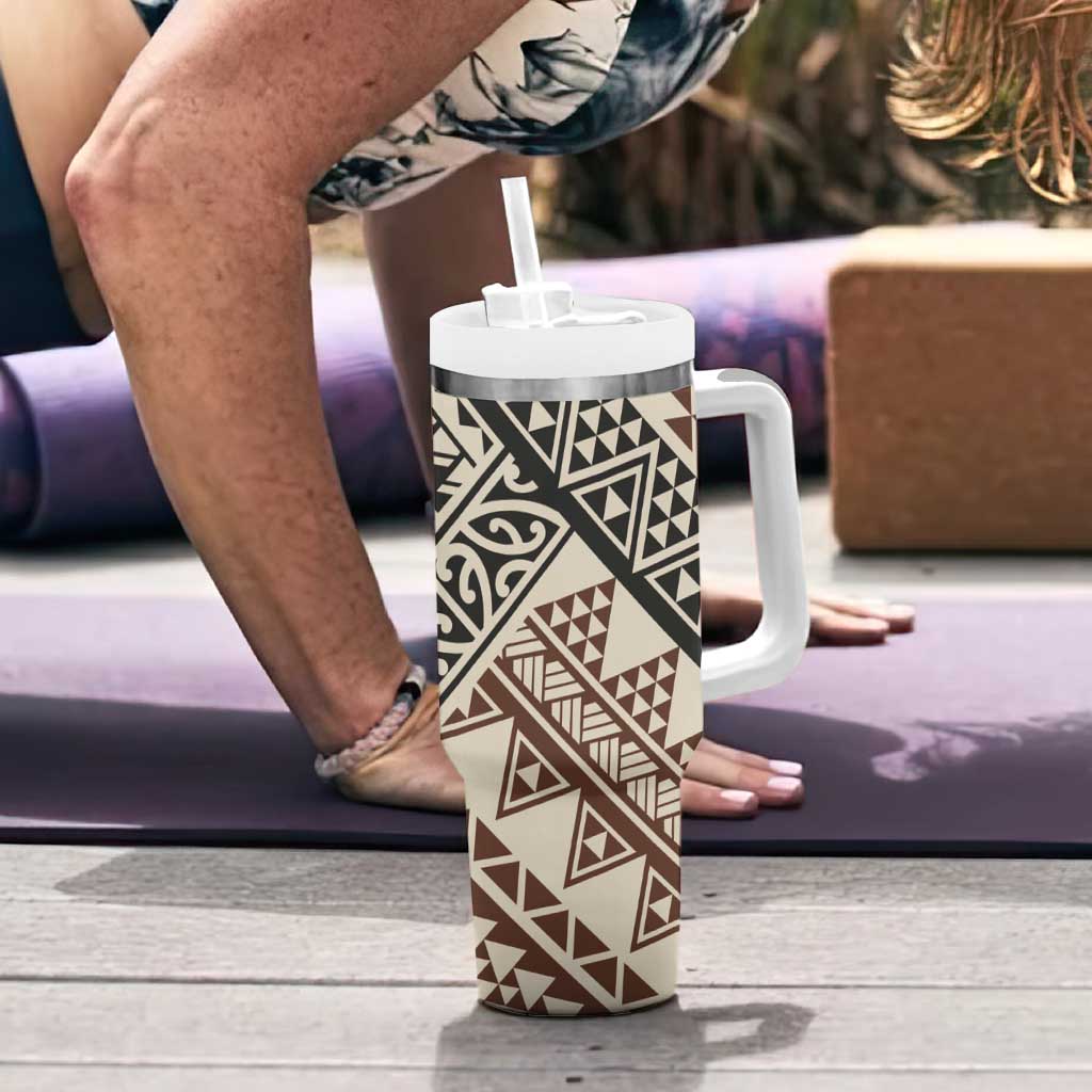Niho Taniwha Kowhaiwhai Tumbler With Handle LT9 - Polynesian Pride