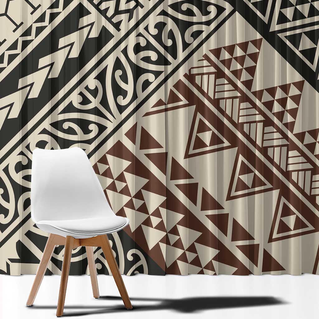 Niho Taniwha Kowhaiwhai Window Curtain LT9 - Polynesian Pride
