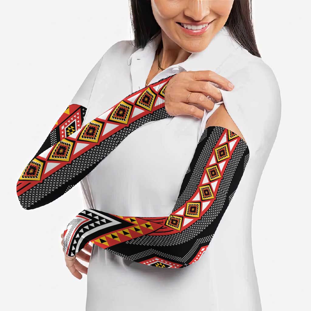 Niho Taniwha Taniko Motif Arm Sleeves LT9 - Polynesian Pride