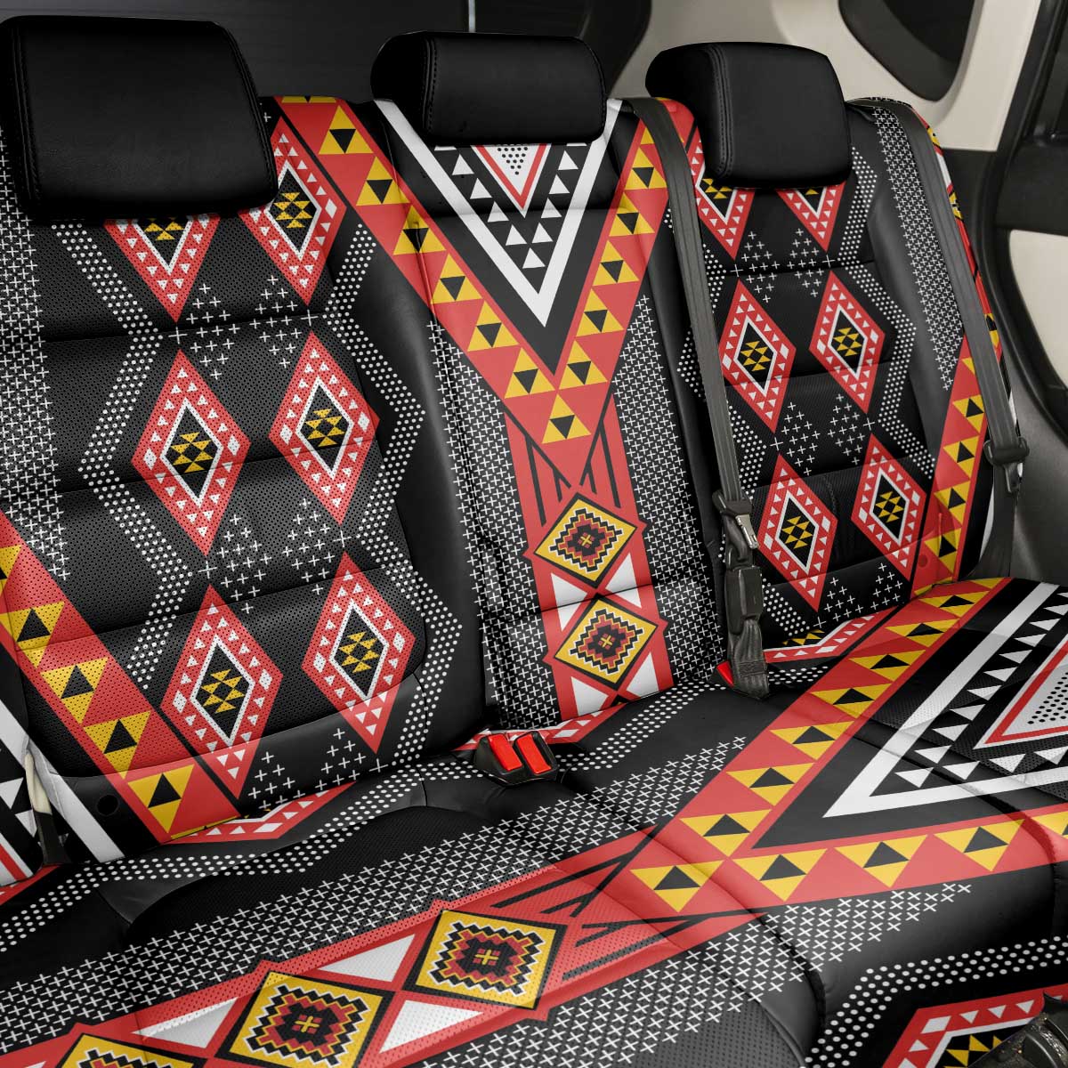 Niho Taniwha Taniko Motif Back Car Seat Cover LT9 - Polynesian Pride