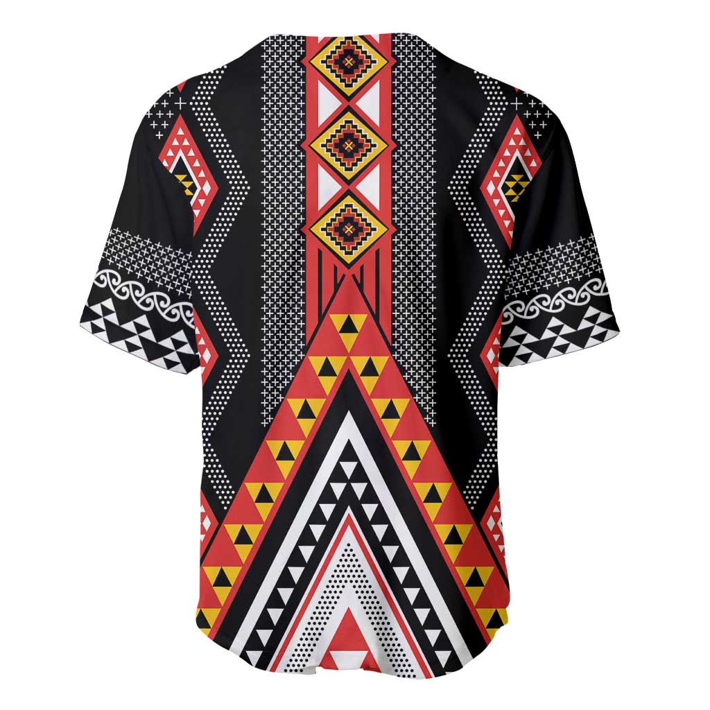 Niho Taniwha Taniko Motif Baseball Jersey LT9 - Polynesian Pride