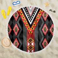 Niho Taniwha Taniko Motif Beach Blanket LT9 One Size 150cm Red - Polynesian Pride