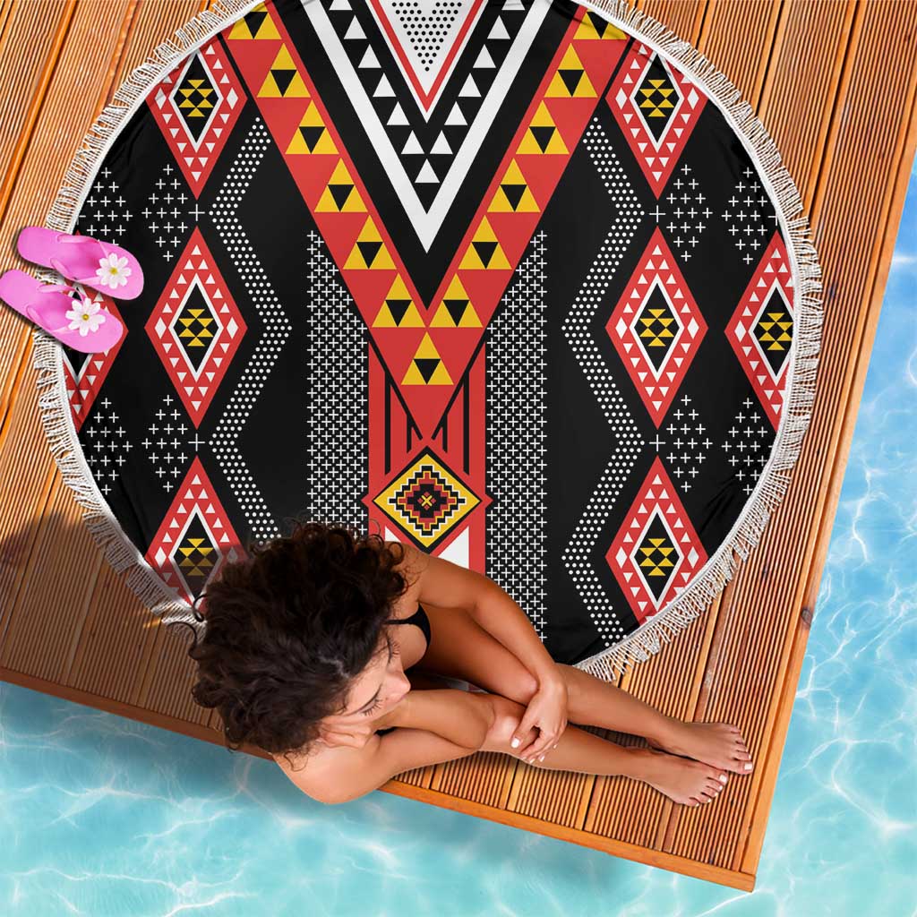 Niho Taniwha Taniko Motif Beach Blanket LT9 - Polynesian Pride