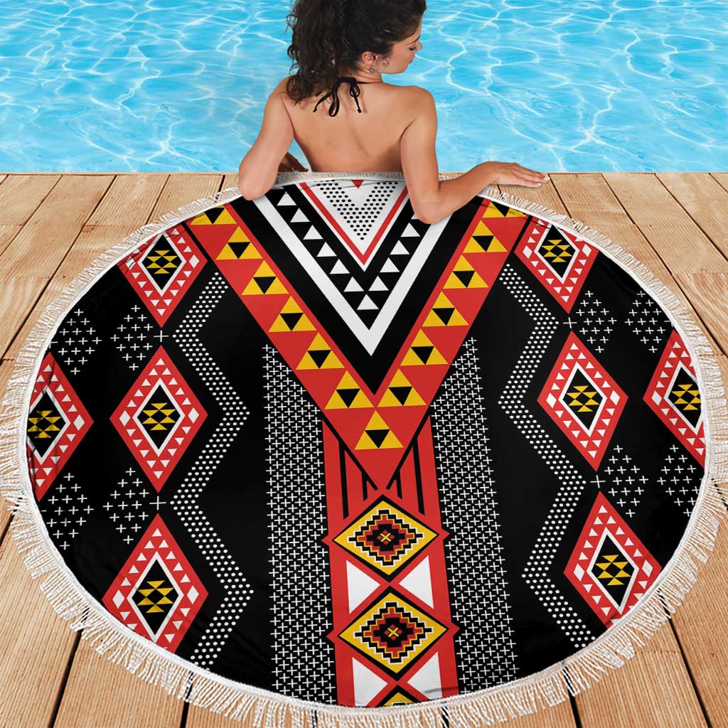 Niho Taniwha Taniko Motif Beach Blanket LT9 - Polynesian Pride