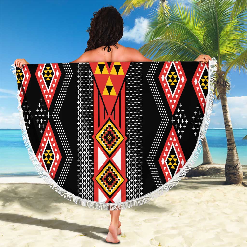 Niho Taniwha Taniko Motif Beach Blanket LT9 - Polynesian Pride