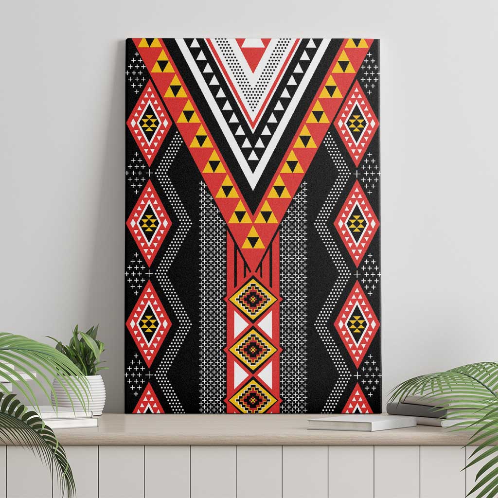 Niho Taniwha Taniko Motif Canvas Wall Art LT9 - Polynesian Pride