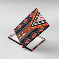 Niho Taniwha Taniko Motif Canvas Wall Art LT9 With Frame Red - Polynesian Pride