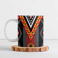 Niho Taniwha Taniko Motif Ceramic Mug LT9 Red - Polynesian Pride