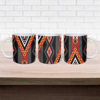 Niho Taniwha Taniko Motif Ceramic Mug LT9 - Polynesian Pride