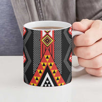 Niho Taniwha Taniko Motif Ceramic Mug LT9 - Polynesian Pride