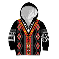 Niho Taniwha Taniko Motif Kid Hoodie LT9 Zip Hoodie Red - Polynesian Pride
