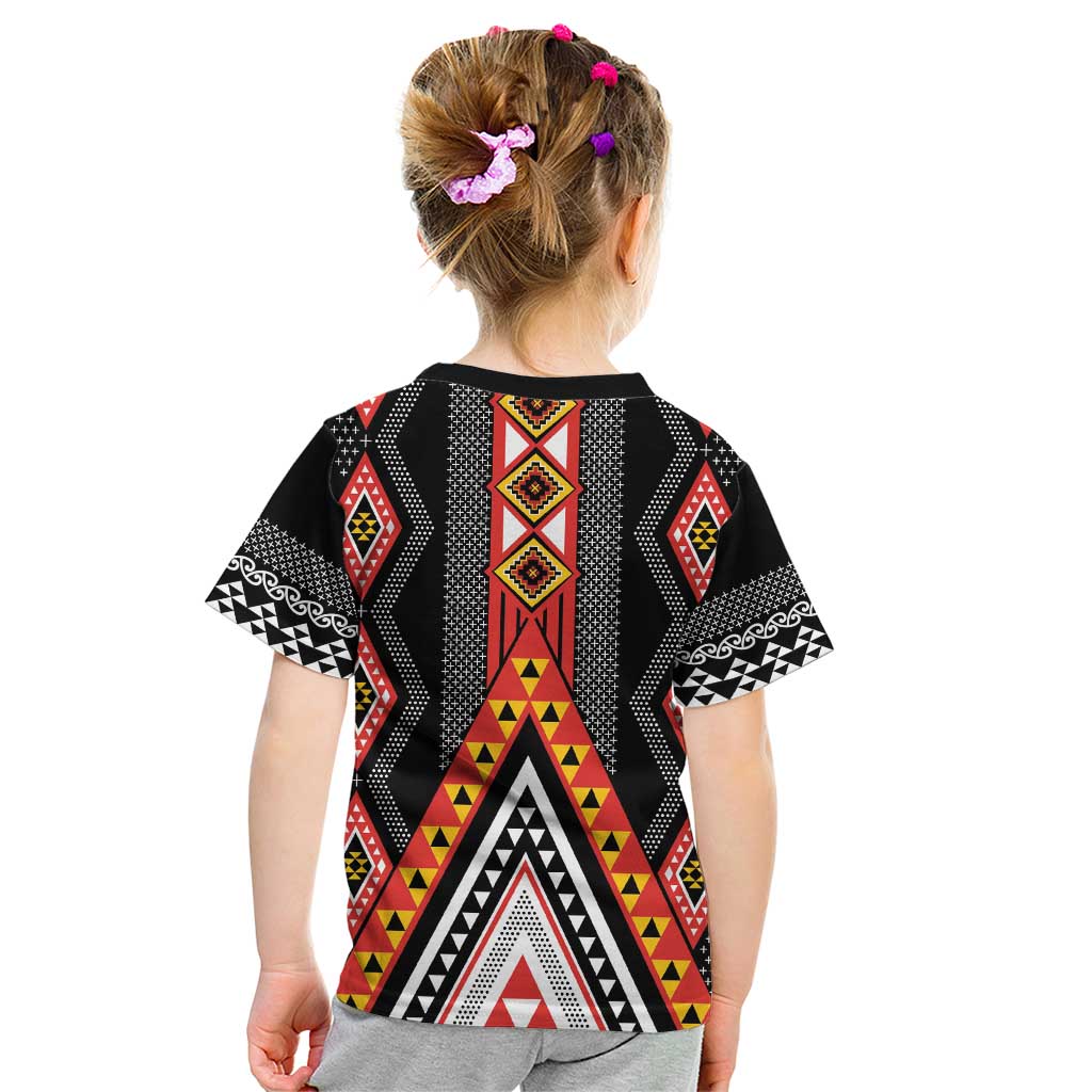 Niho Taniwha Taniko Motif Kid T Shirt LT9 - Polynesian Pride