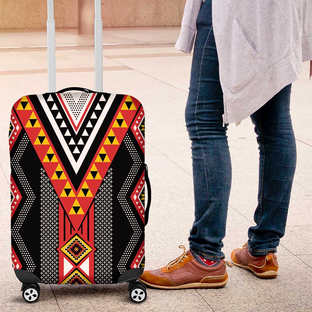 Niho Taniwha Taniko Motif Luggage Cover