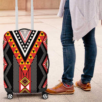 Niho Taniwha Taniko Motif Luggage Cover LT9 Red - Polynesian Pride