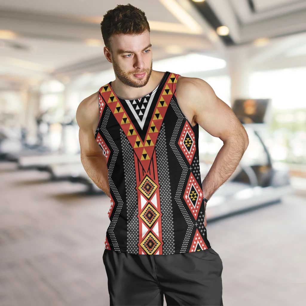 Niho Taniwha Taniko Motif Men Tank Top