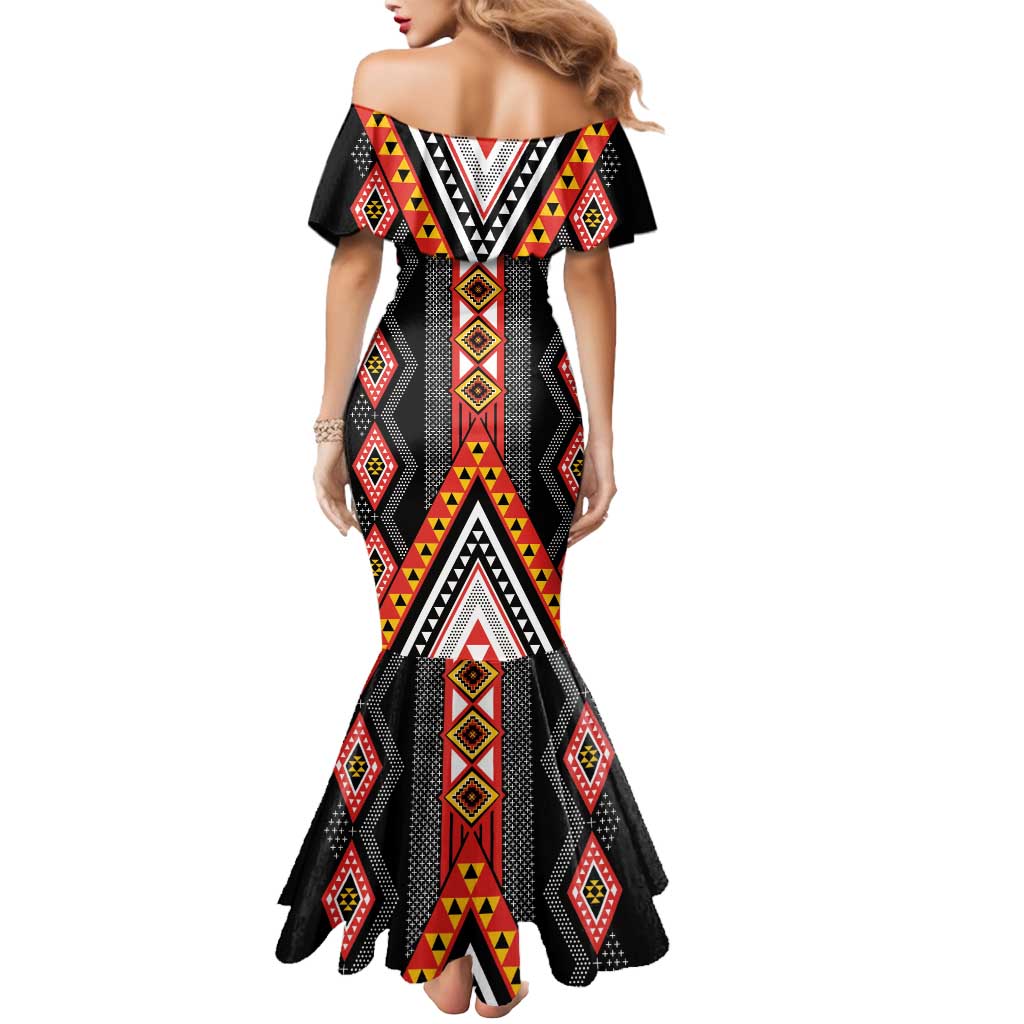 Niho Taniwha Taniko Motif Mermaid Dress LT9 - Polynesian Pride