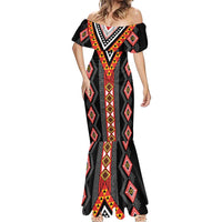 Niho Taniwha Taniko Motif Mermaid Dress LT9 - Polynesian Pride