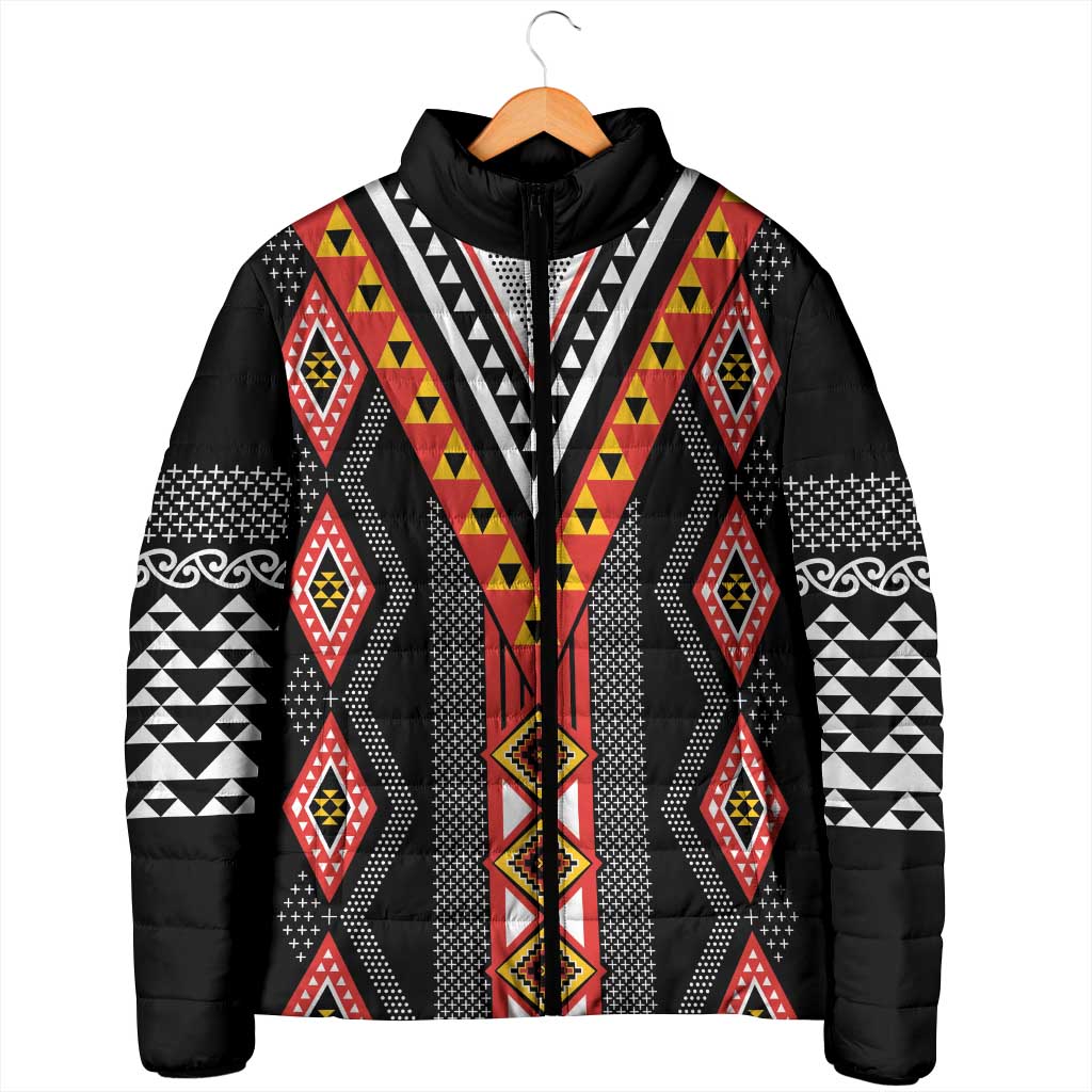 Niho Taniwha Taniko Motif Padded Jacket LT9 - Polynesian Pride