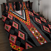 Niho Taniwha Taniko Motif Quilt Bed Set LT9 Red - Polynesian Pride