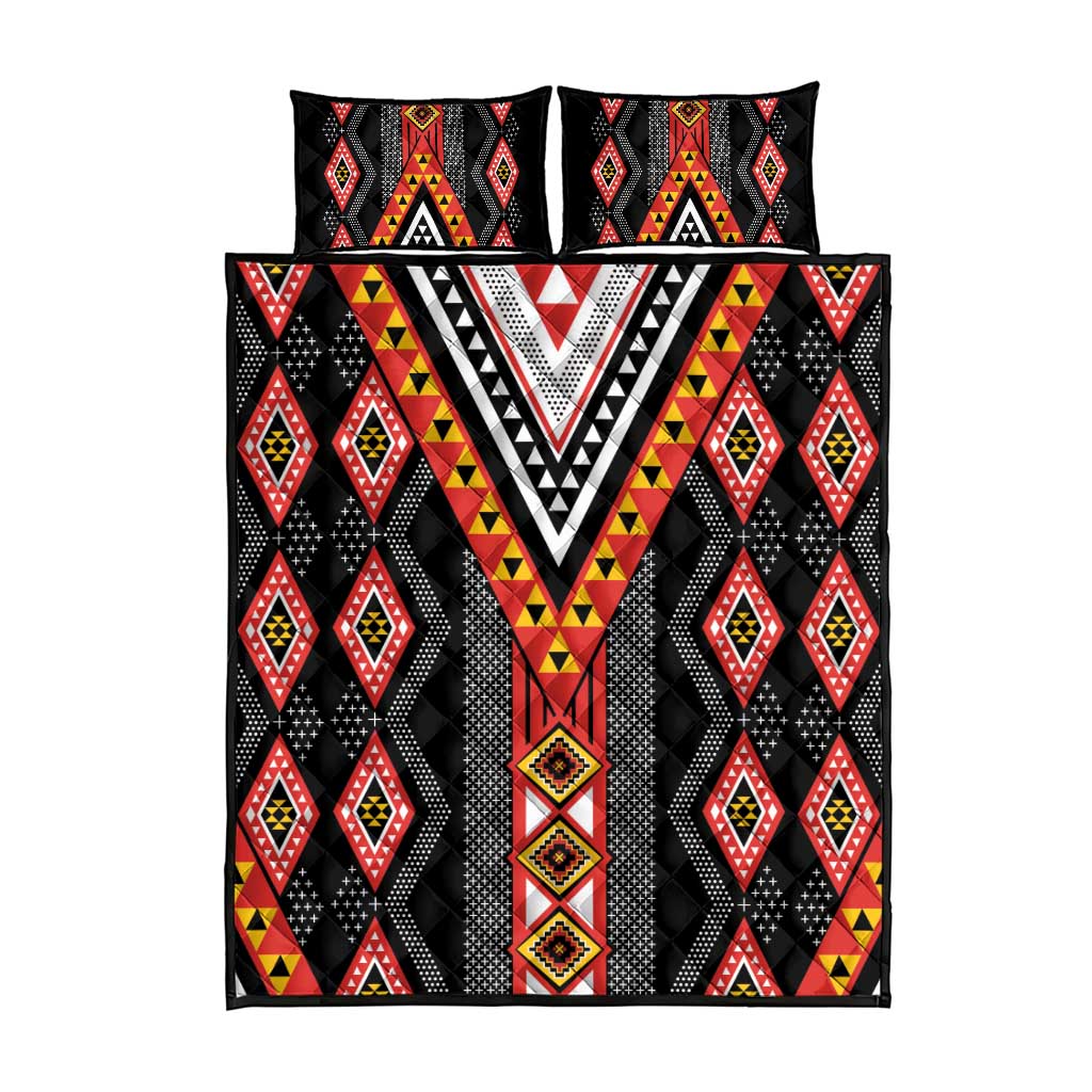 Niho Taniwha Taniko Motif Quilt Bed Set LT9 - Polynesian Pride
