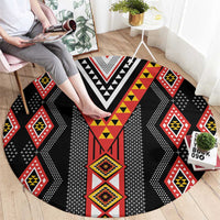 Niho Taniwha Taniko Motif Round Carpet LT9 - Polynesian Pride
