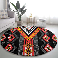 Niho Taniwha Taniko Motif Round Carpet LT9 - Polynesian Pride