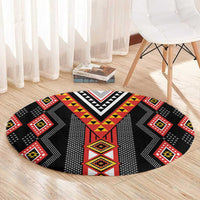 Niho Taniwha Taniko Motif Round Carpet LT9 - Polynesian Pride